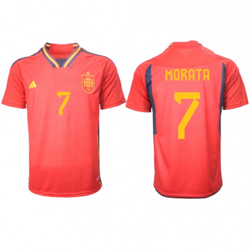 Pánský Fotbalový dres Španělsko Alvaro Morata #7 MS 2022 Domácí Krátký Rukáv
